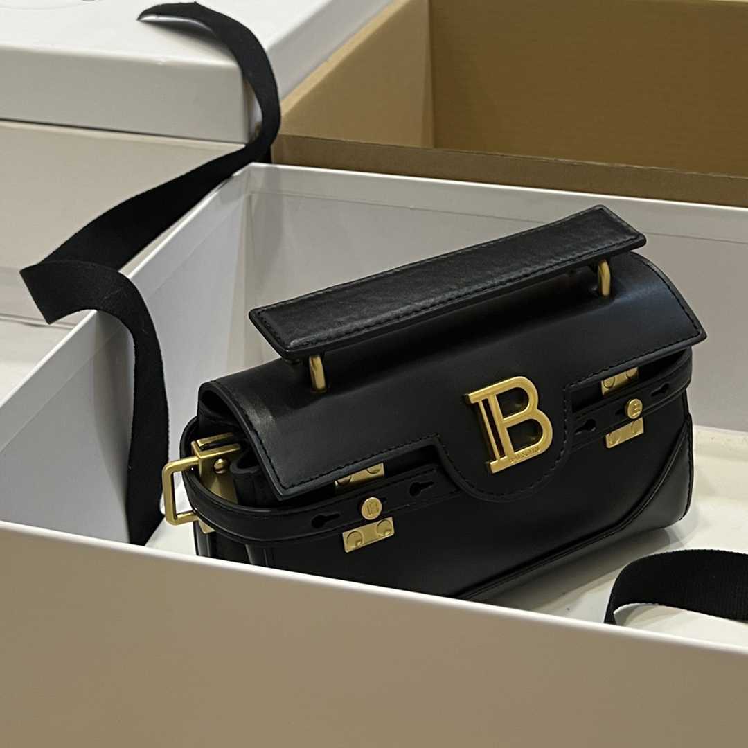 Balmain Black Leather Shoulder Bag  (19*12*7.5cm) - DopestKickz