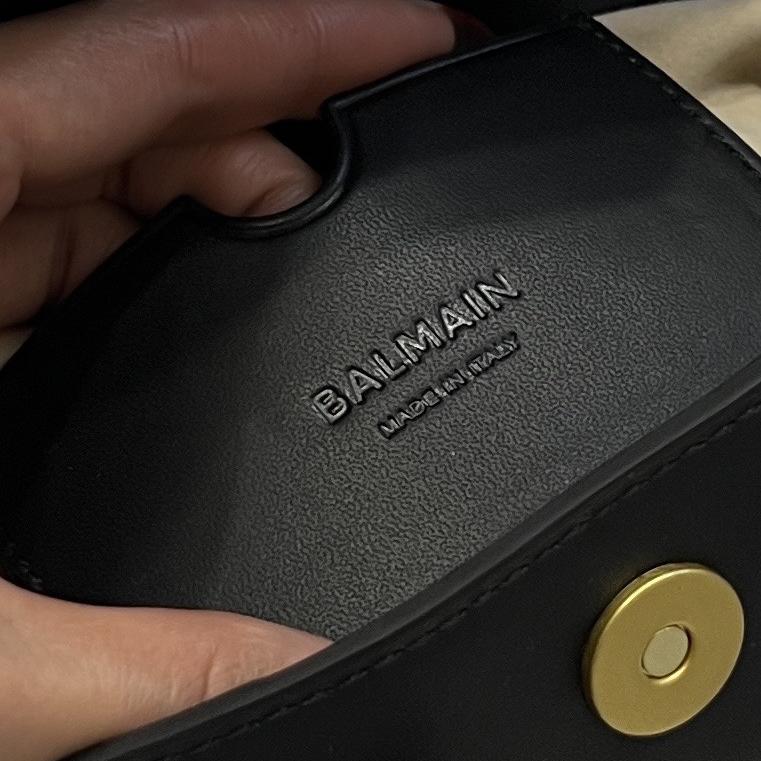 Balmain Black Leather Shoulder Bag  (19*12*7.5cm) - DopestKickz