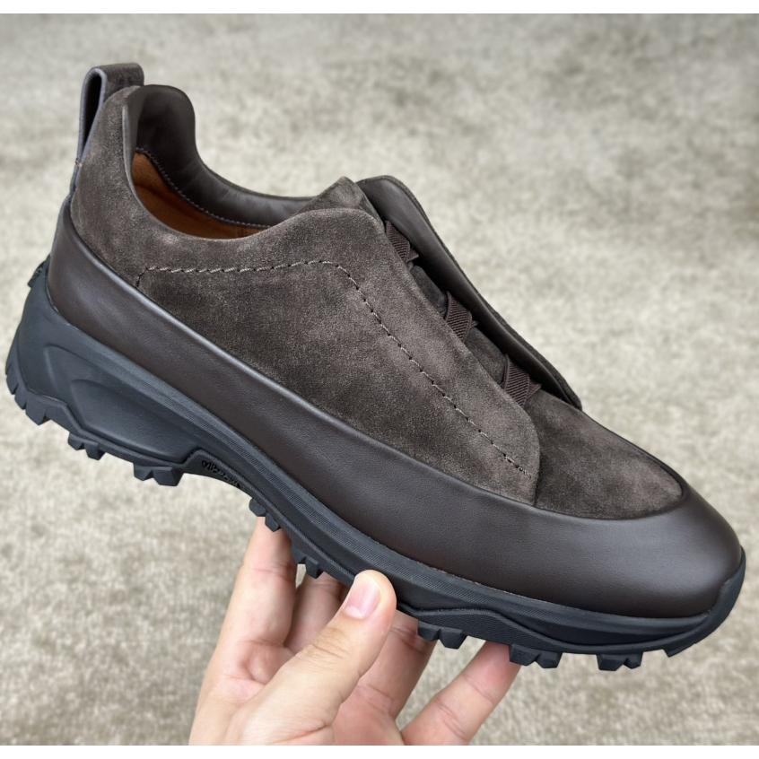 Zegna Suede And Leather Triple Stitch™ Monte Sneakers - DopestKickz