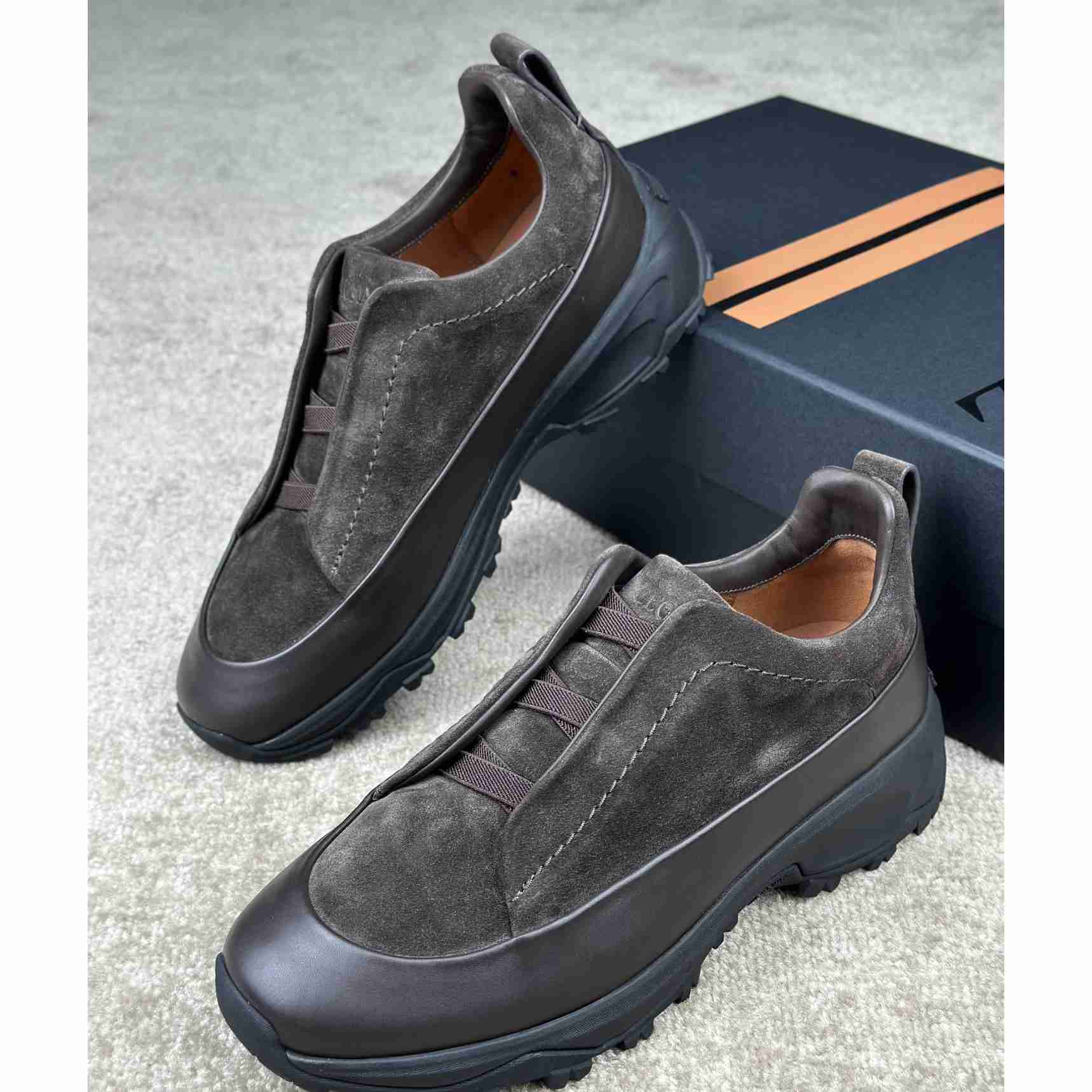 Zegna Suede And Leather Triple Stitch™ Monte Sneakers - DopestKickz