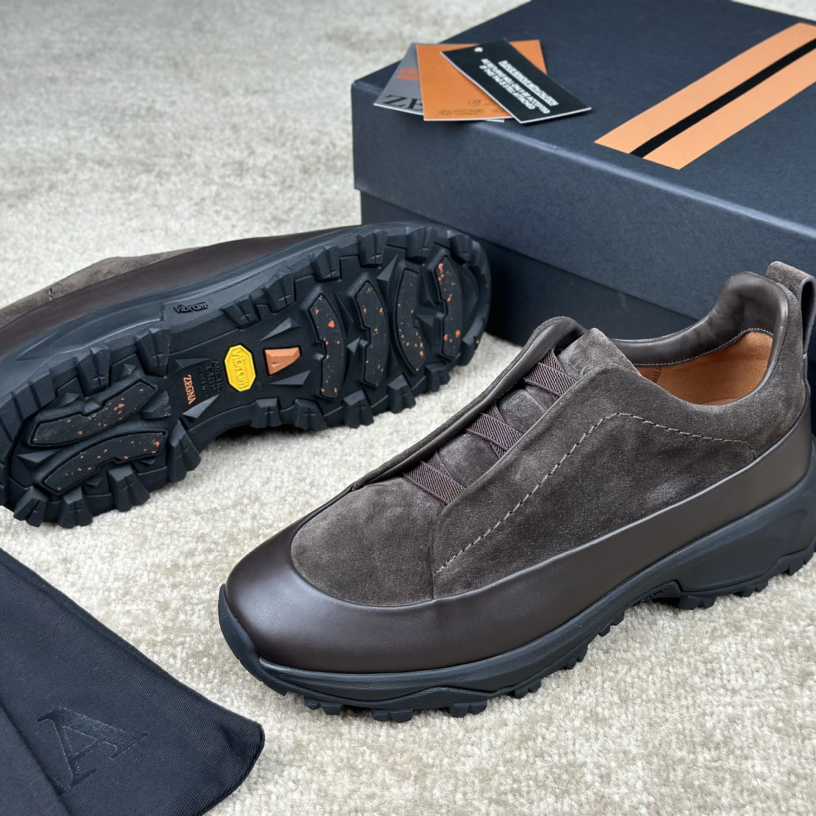 Zegna Suede And Leather Triple Stitch™ Monte Sneakers - DopestKickz