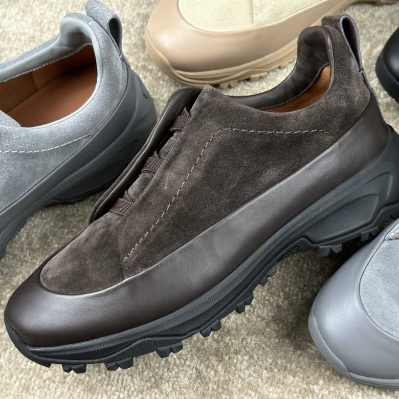 Zegna Suede And Leather Triple Stitch™ Monte Sneakers - DopestKickz