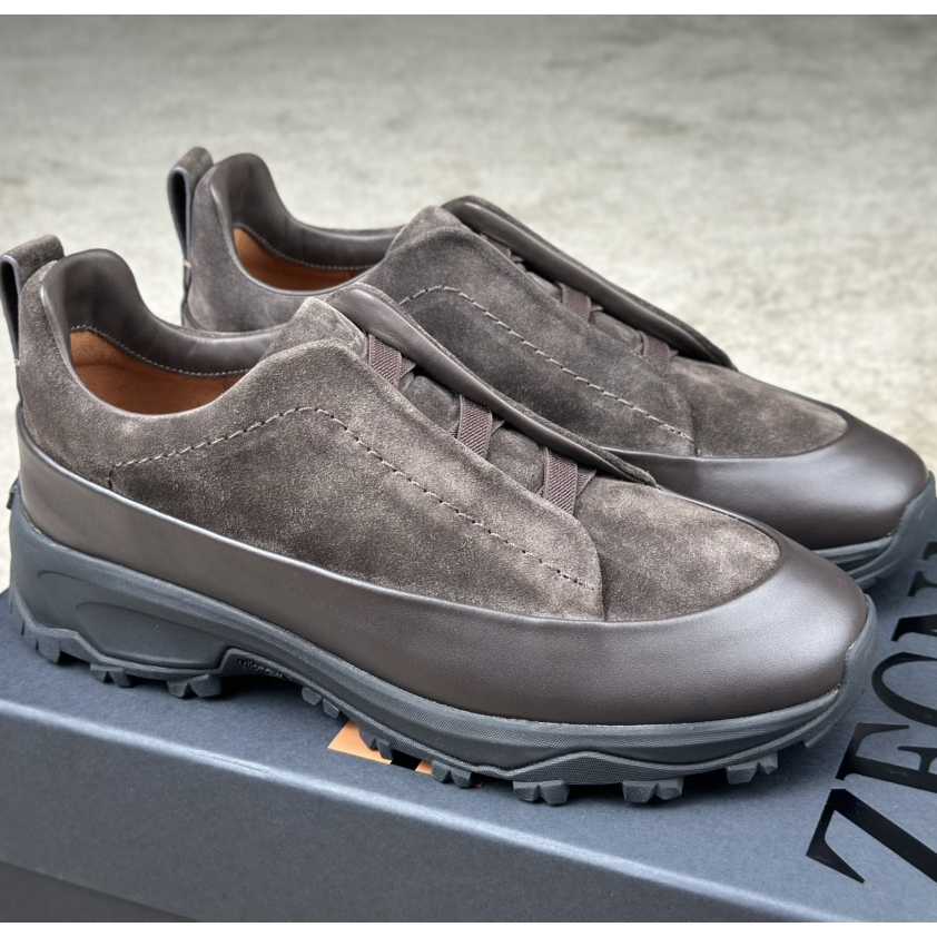 Zegna Suede And Leather Triple Stitch™ Monte Sneakers - DopestKickz
