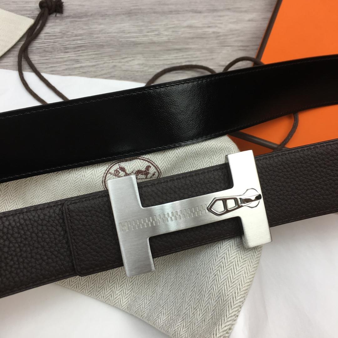 Hermes Leather H Buckle Belt - DopestKickz