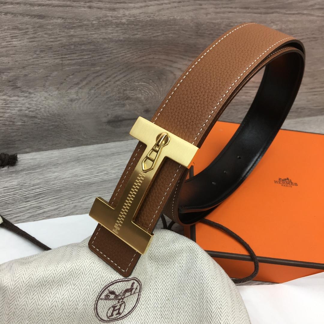 Hermes Leather H Buckle Belt - DopestKickz