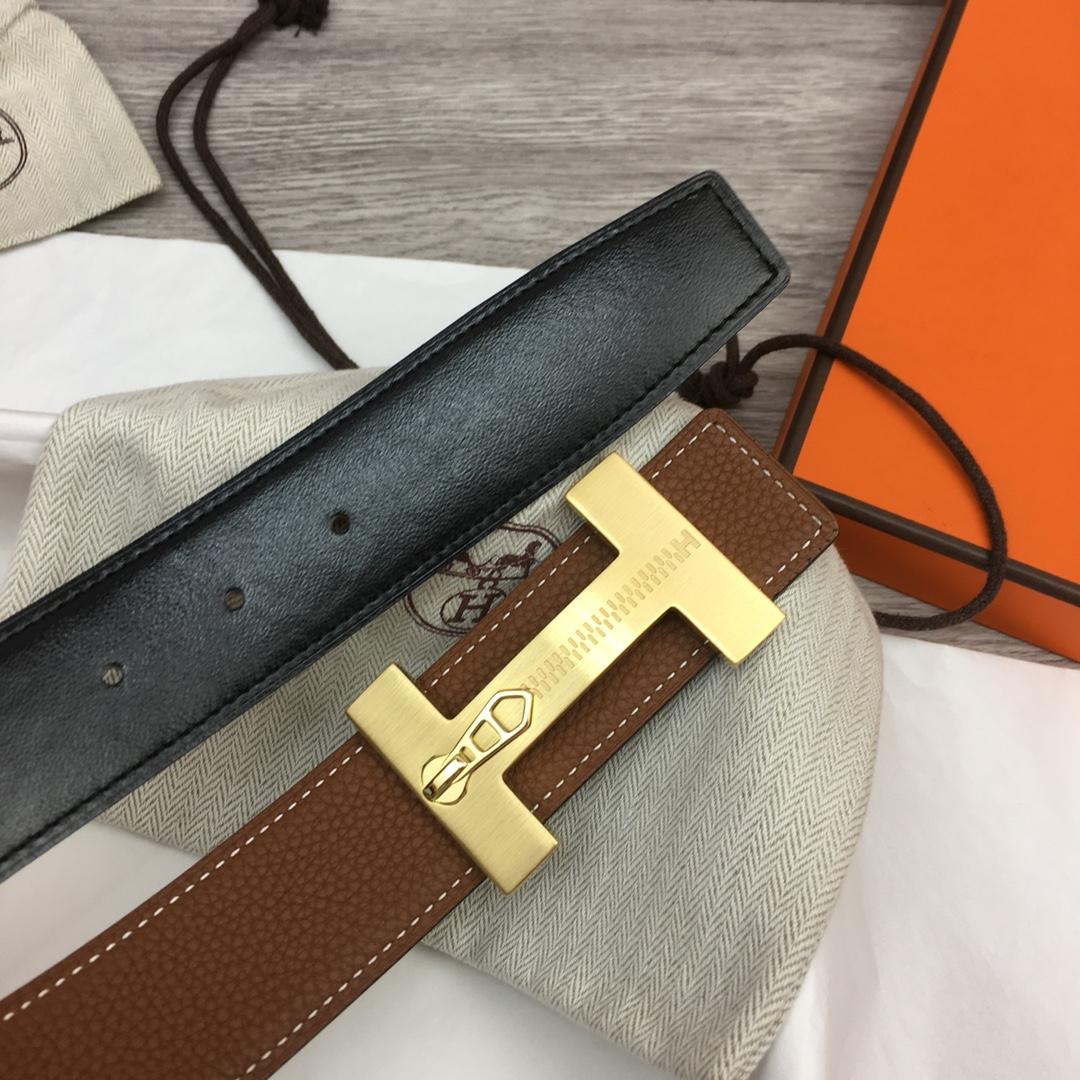 Hermes Leather H Buckle Belt - DopestKickz