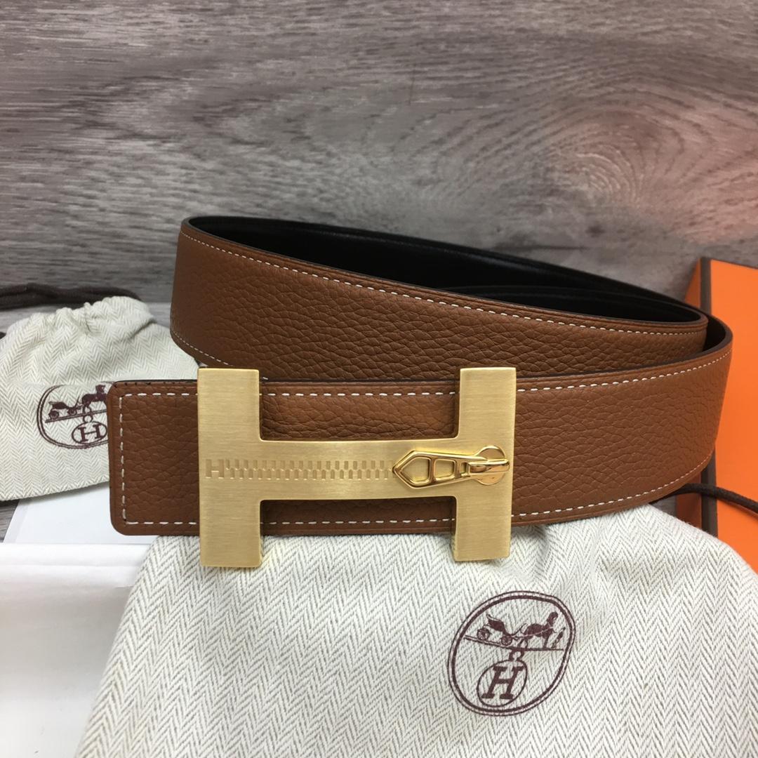 Hermes Leather H Buckle Belt - DopestKickz