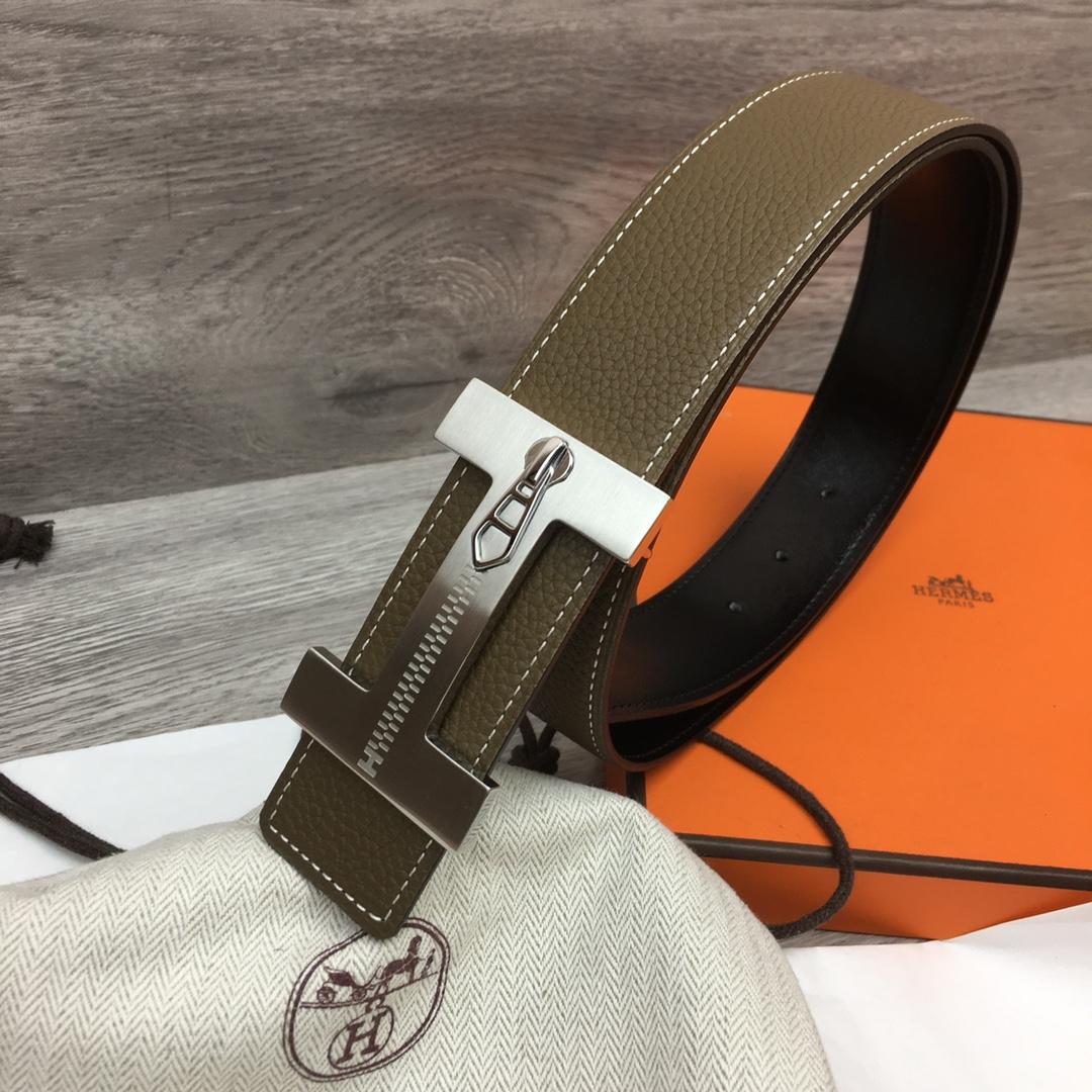Hermes Leather H Buckle Belt - DopestKickz