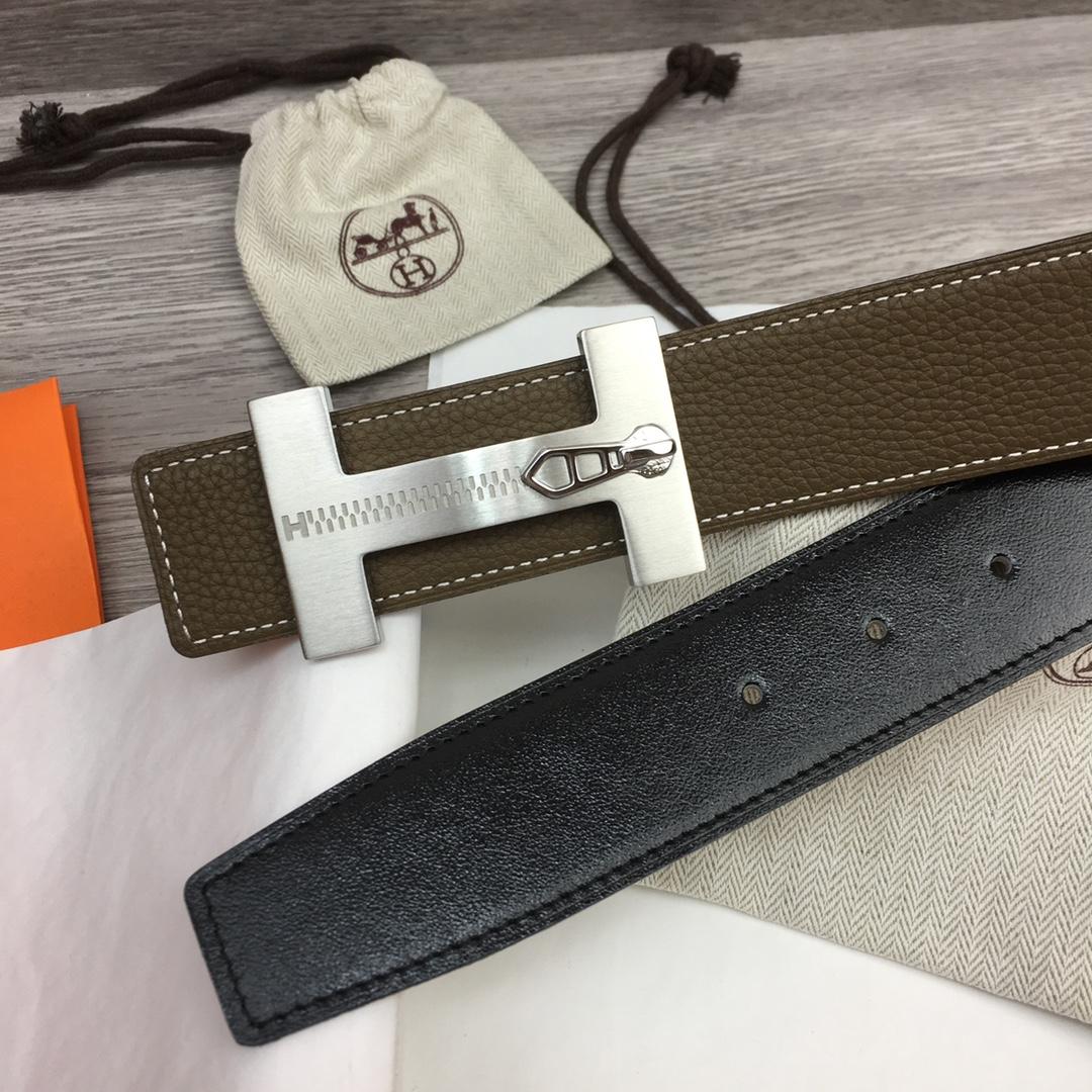 Hermes Leather H Buckle Belt - DopestKickz