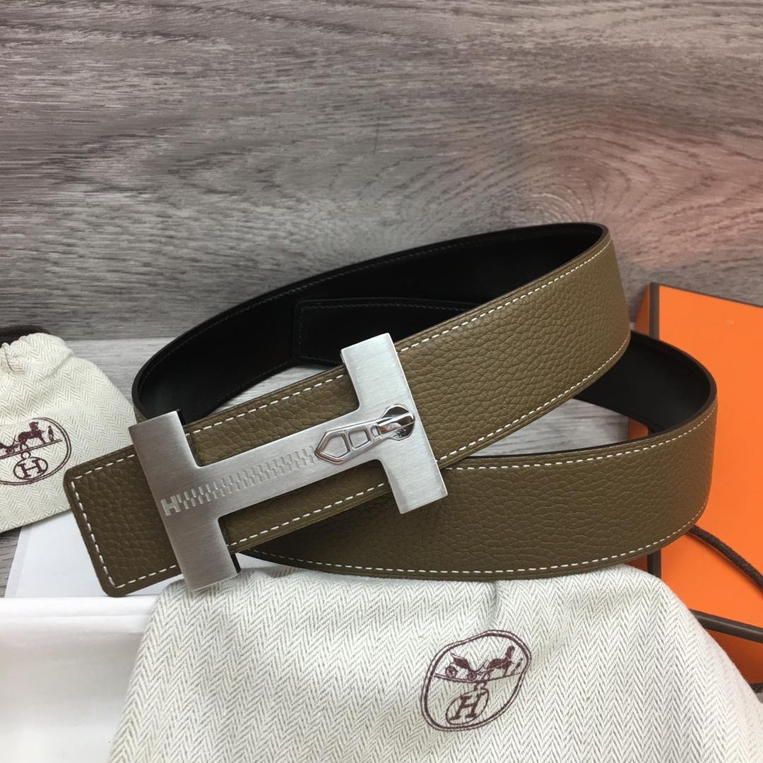 Hermes Leather H Buckle Belt - DopestKickz