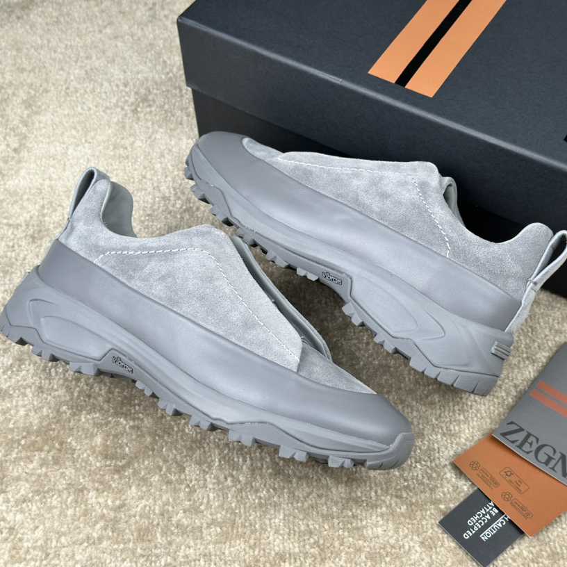 Zegna Suede And Leather Triple Stitch™ Monte Sneakers - DopestKickz