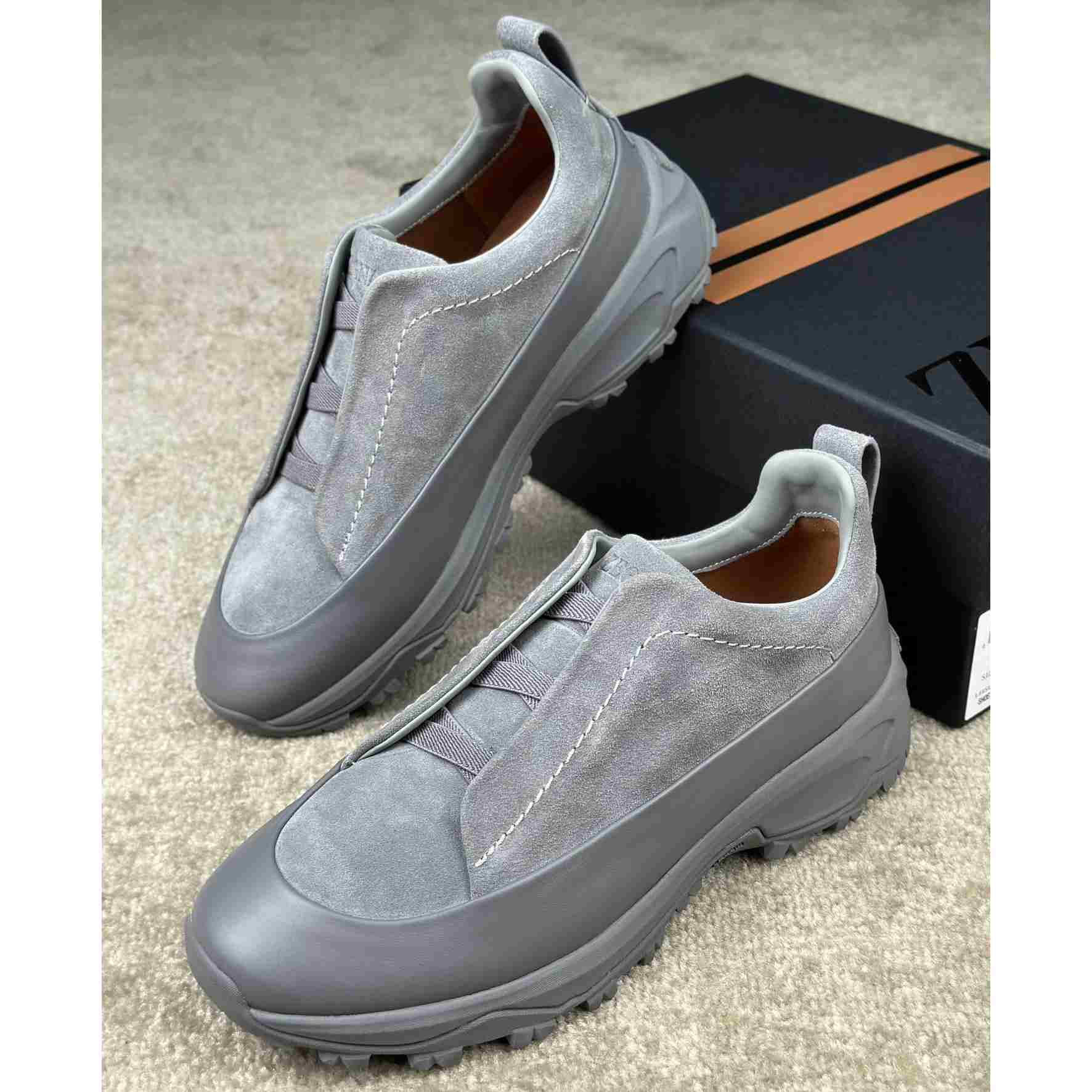 Zegna Suede And Leather Triple Stitch™ Monte Sneakers - DopestKickz