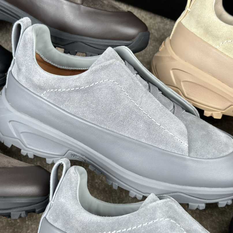 Zegna Suede And Leather Triple Stitch™ Monte Sneakers - DopestKickz