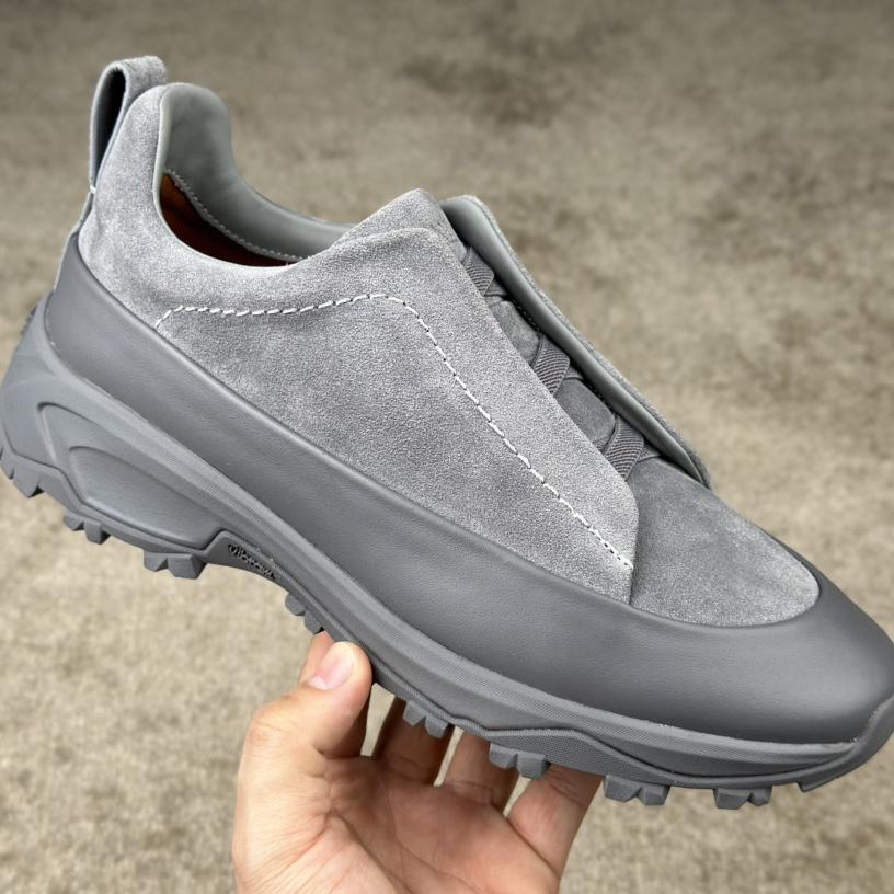 Zegna Suede And Leather Triple Stitch™ Monte Sneakers - DopestKickz