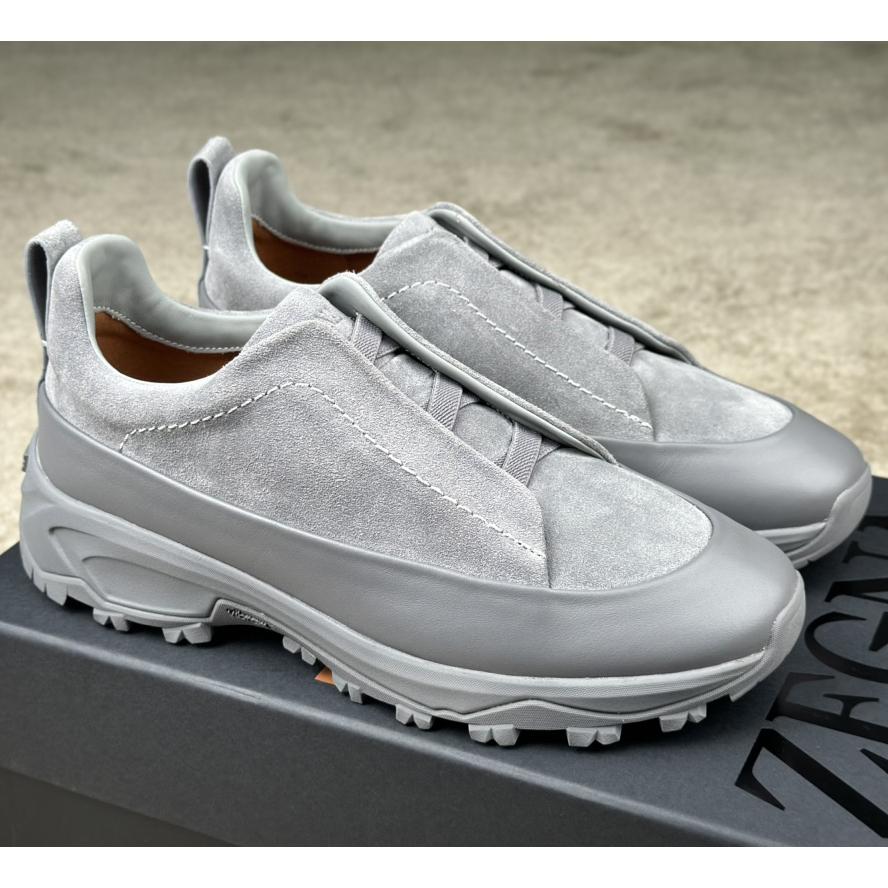 Zegna Suede And Leather Triple Stitch™ Monte Sneakers - DopestKickz