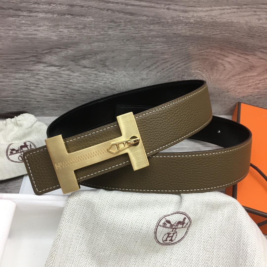 Hermes Leather H Buckle Belt - DopestKickz
