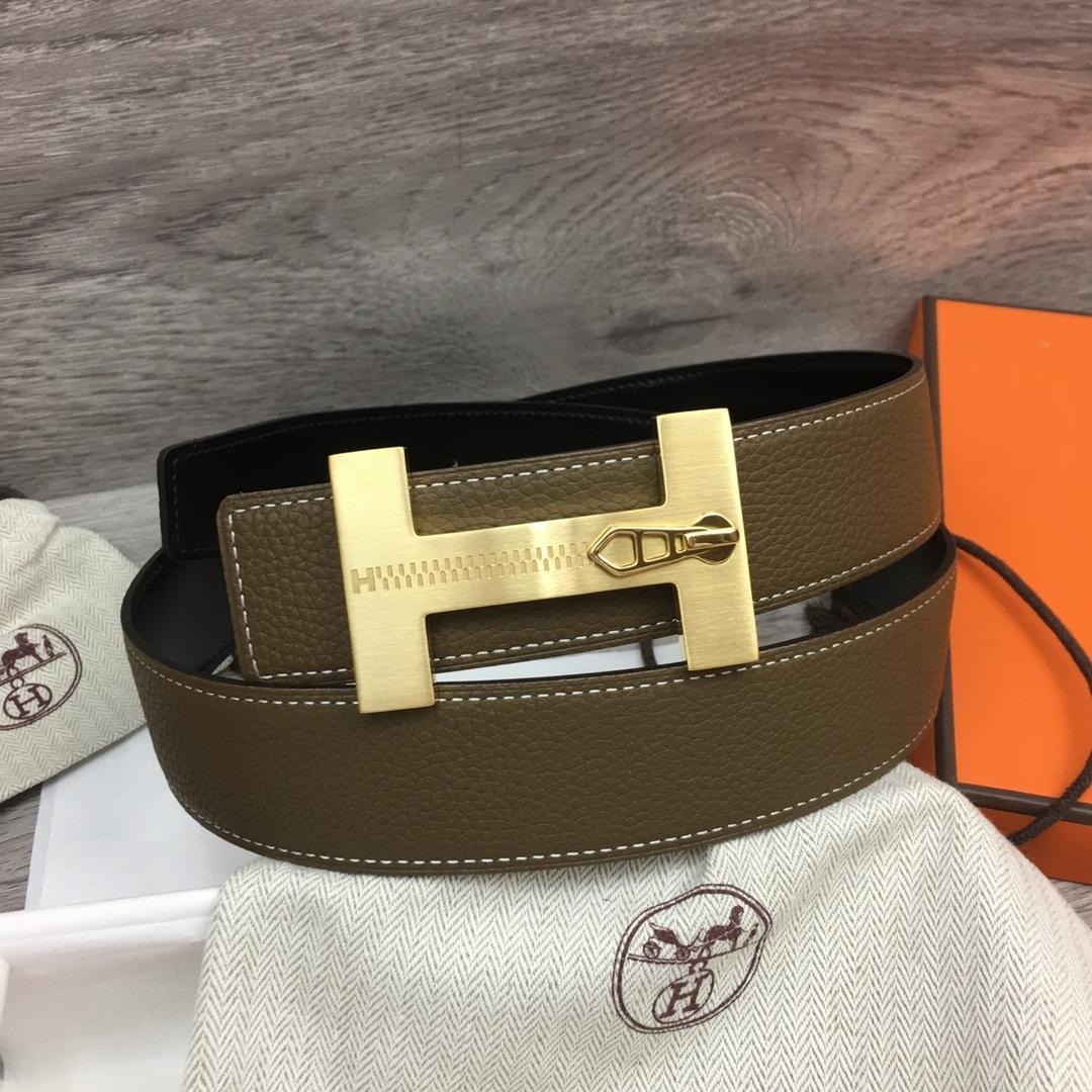 Hermes Leather H Buckle Belt - DopestKickz