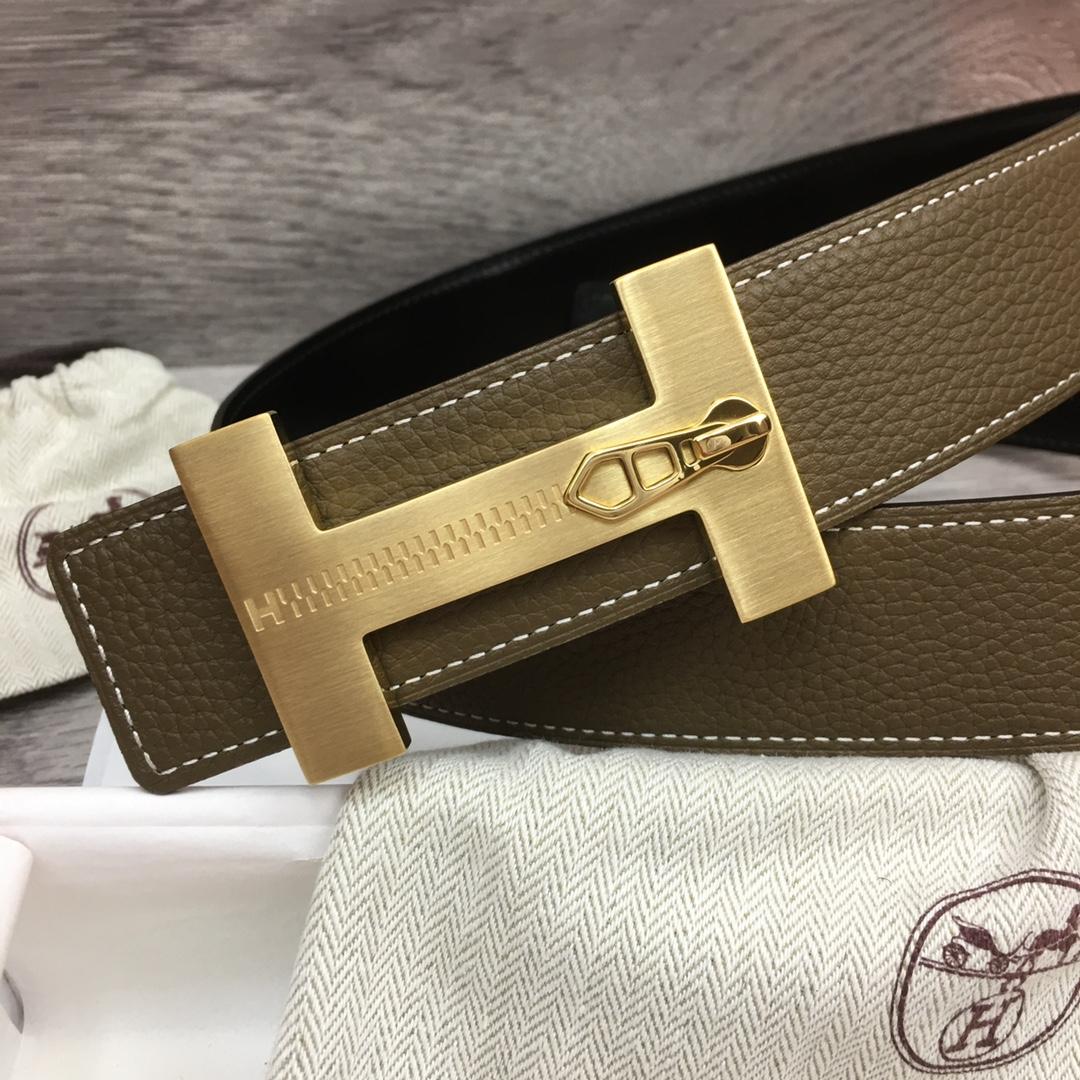 Hermes Leather H Buckle Belt - DopestKickz