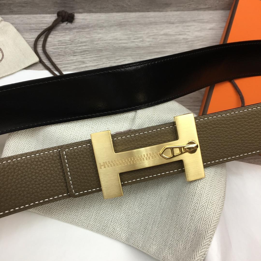 Hermes Leather H Buckle Belt - DopestKickz
