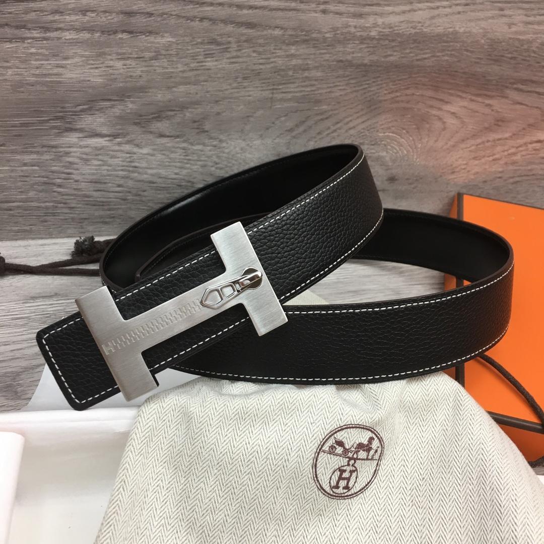 Hermes Leather H Buckle Belt - DopestKickz