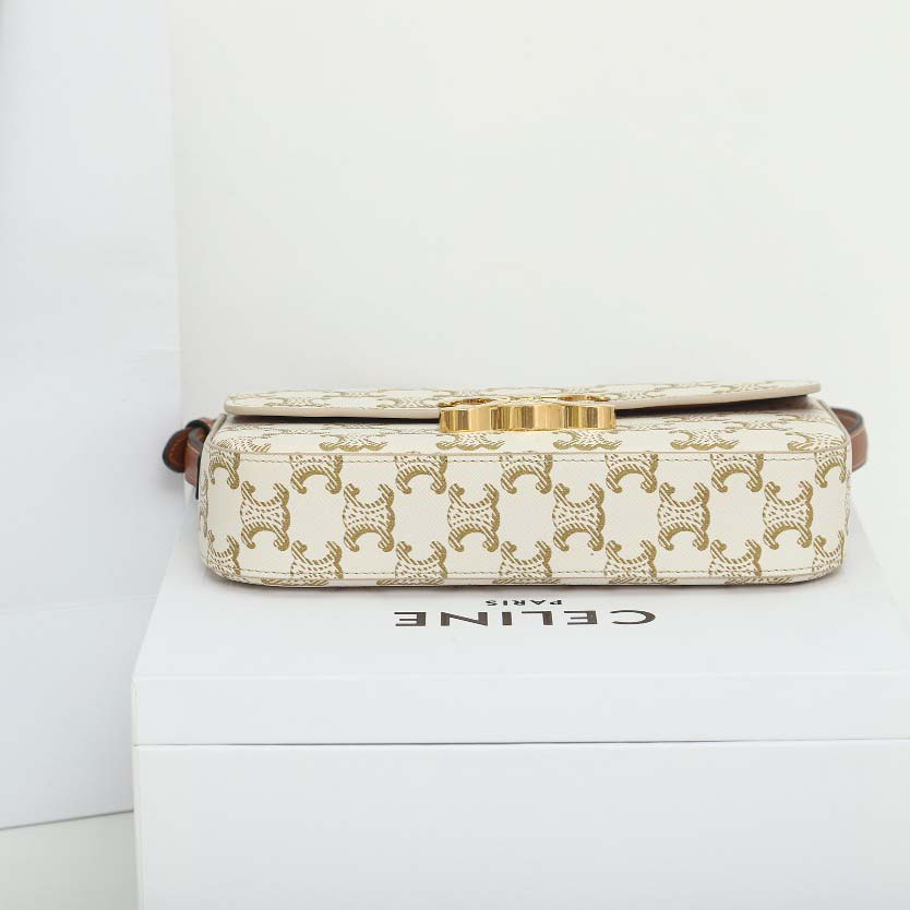 Celine Shoulder Bag Claude In Triomphe Canvas And Calfskin - DopestKickz