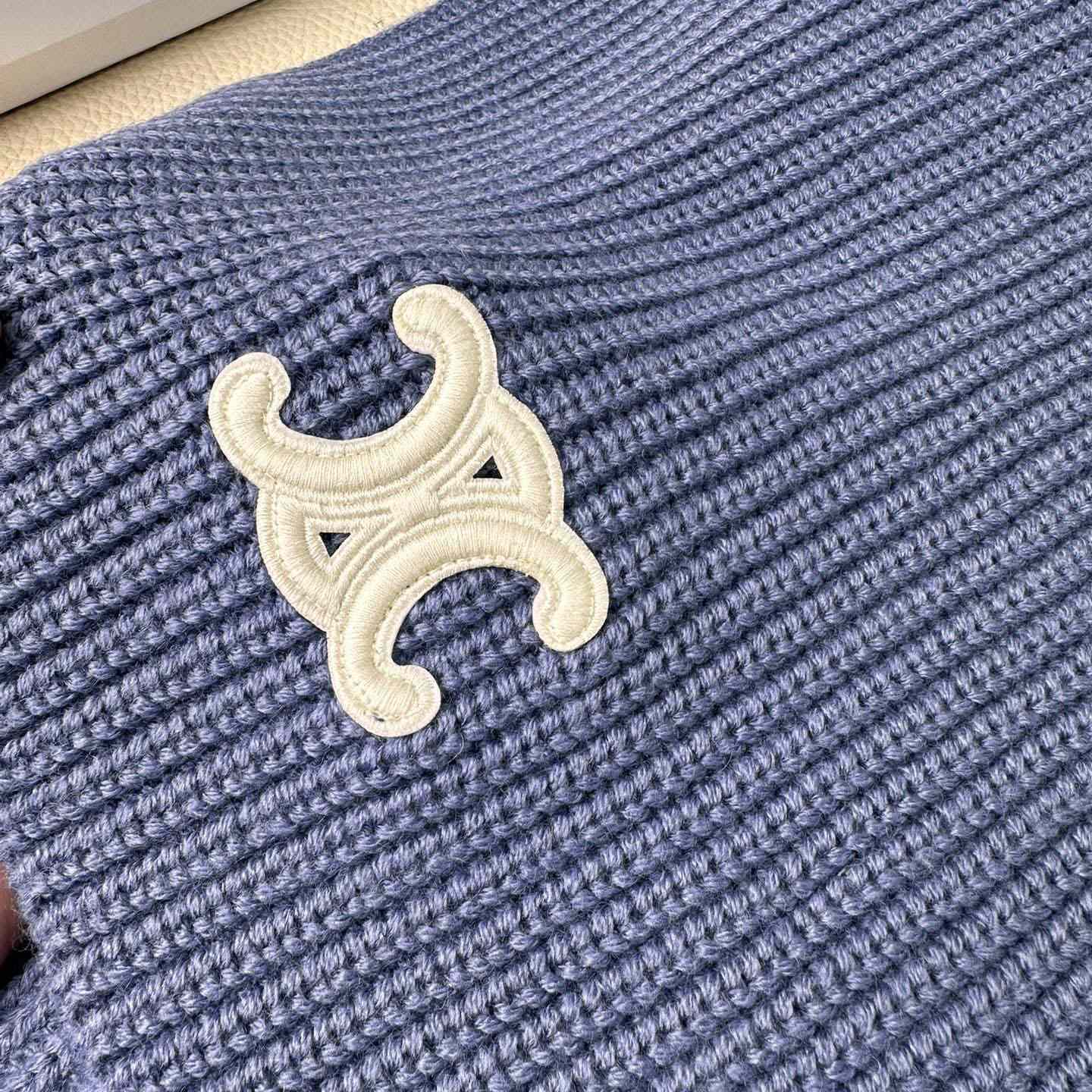 Celine Triomphe Scarf In Ribbed Cashmere Wool - DopestKickz