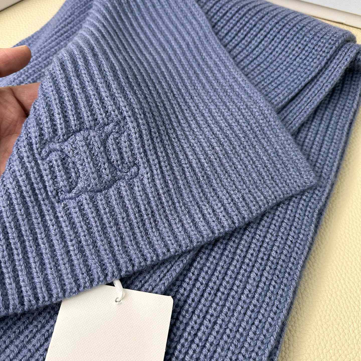 Celine Triomphe Scarf In Ribbed Cashmere Wool - DopestKickz