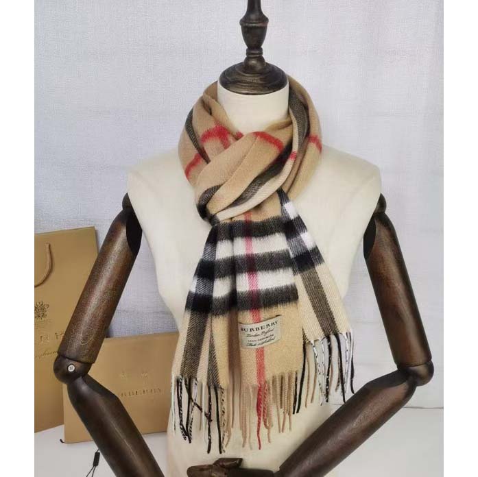 Burberry Check Cashmere Scarf - DopestKickz