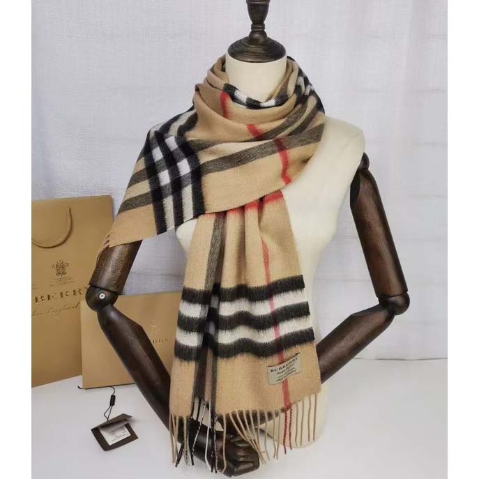 Burberry Check Cashmere Scarf - DopestKickz
