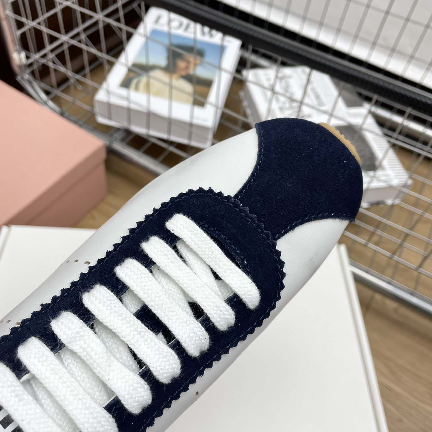 Miu Miu Plume Nappa Leather And Suede Sneakers - DopestKickz