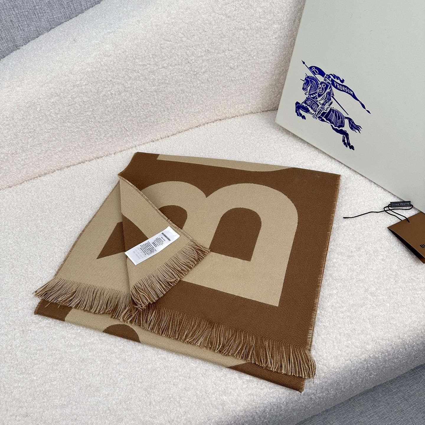 Burberry Logo Wool Jacquard Scarf - DopestKickz