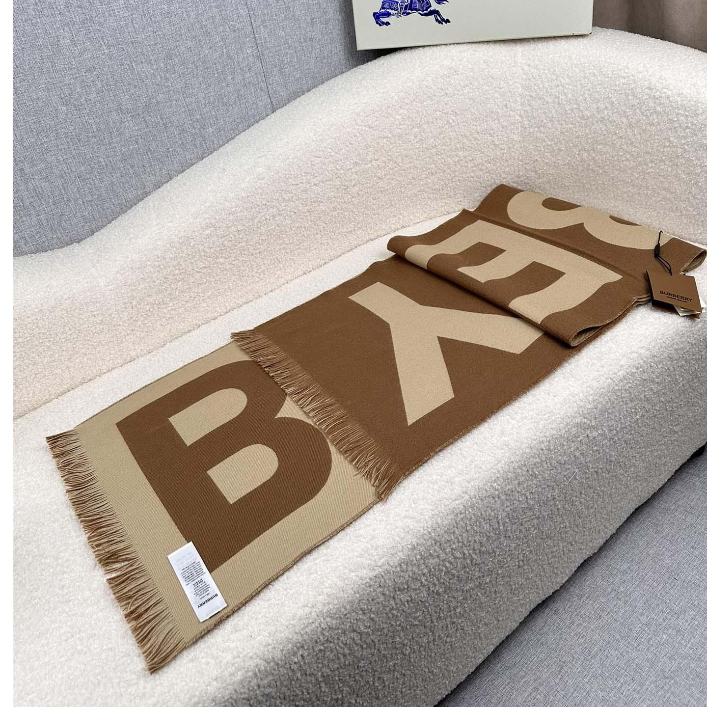 Burberry Logo Wool Jacquard Scarf - DopestKickz