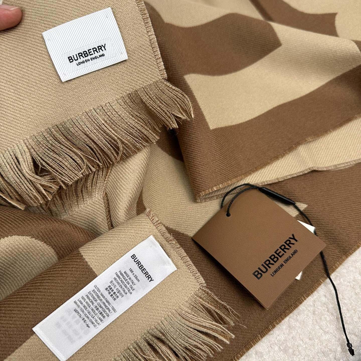 Burberry Logo Wool Jacquard Scarf - DopestKickz