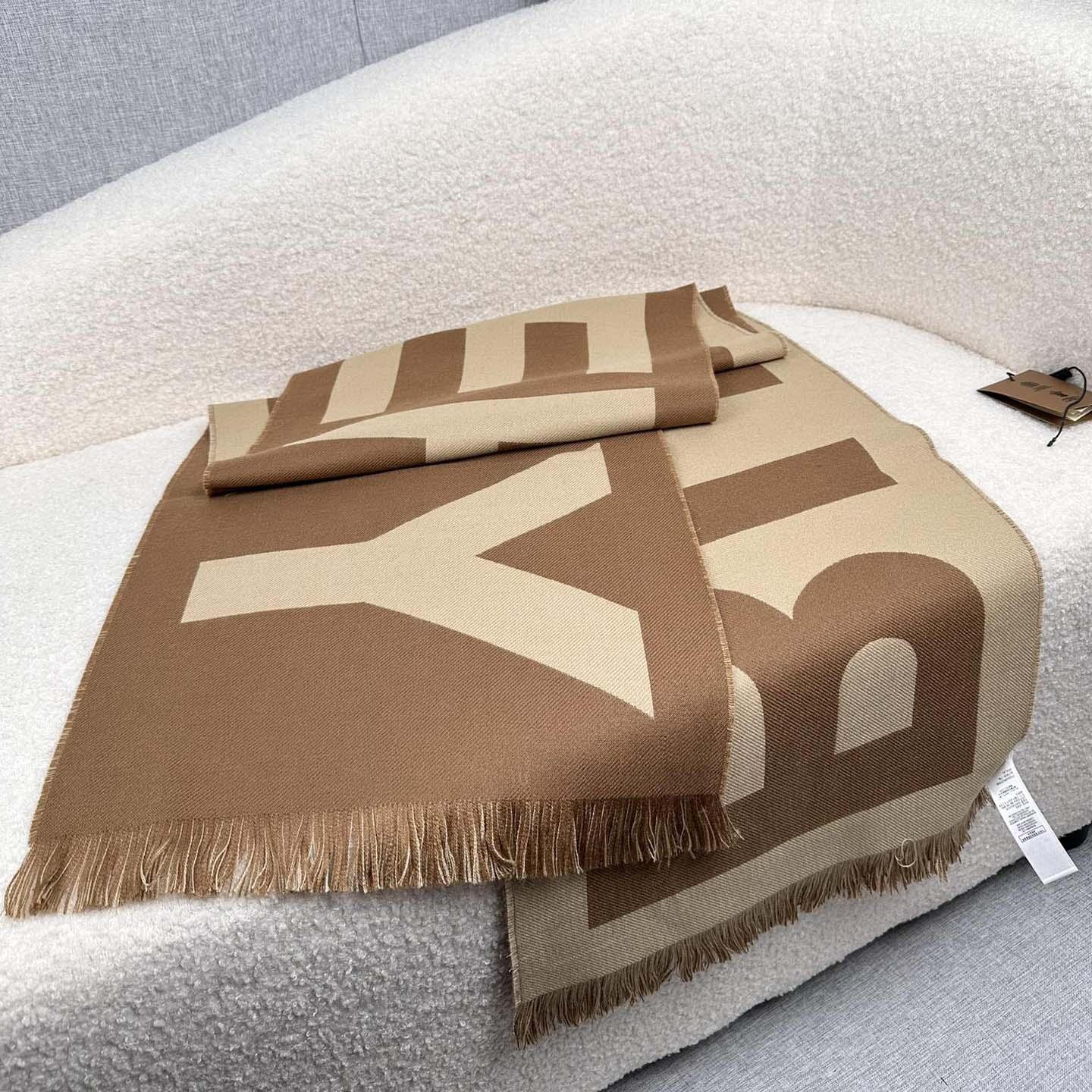 Burberry Logo Wool Jacquard Scarf - DopestKickz