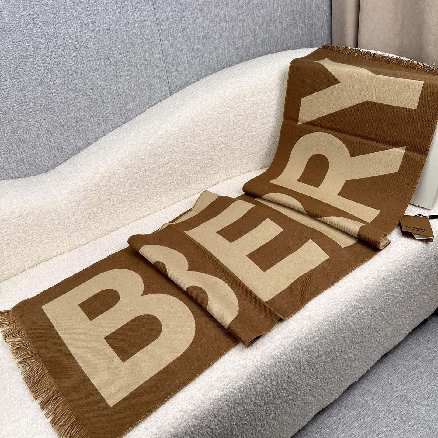Burberry Logo Wool Jacquard Scarf - DopestKickz