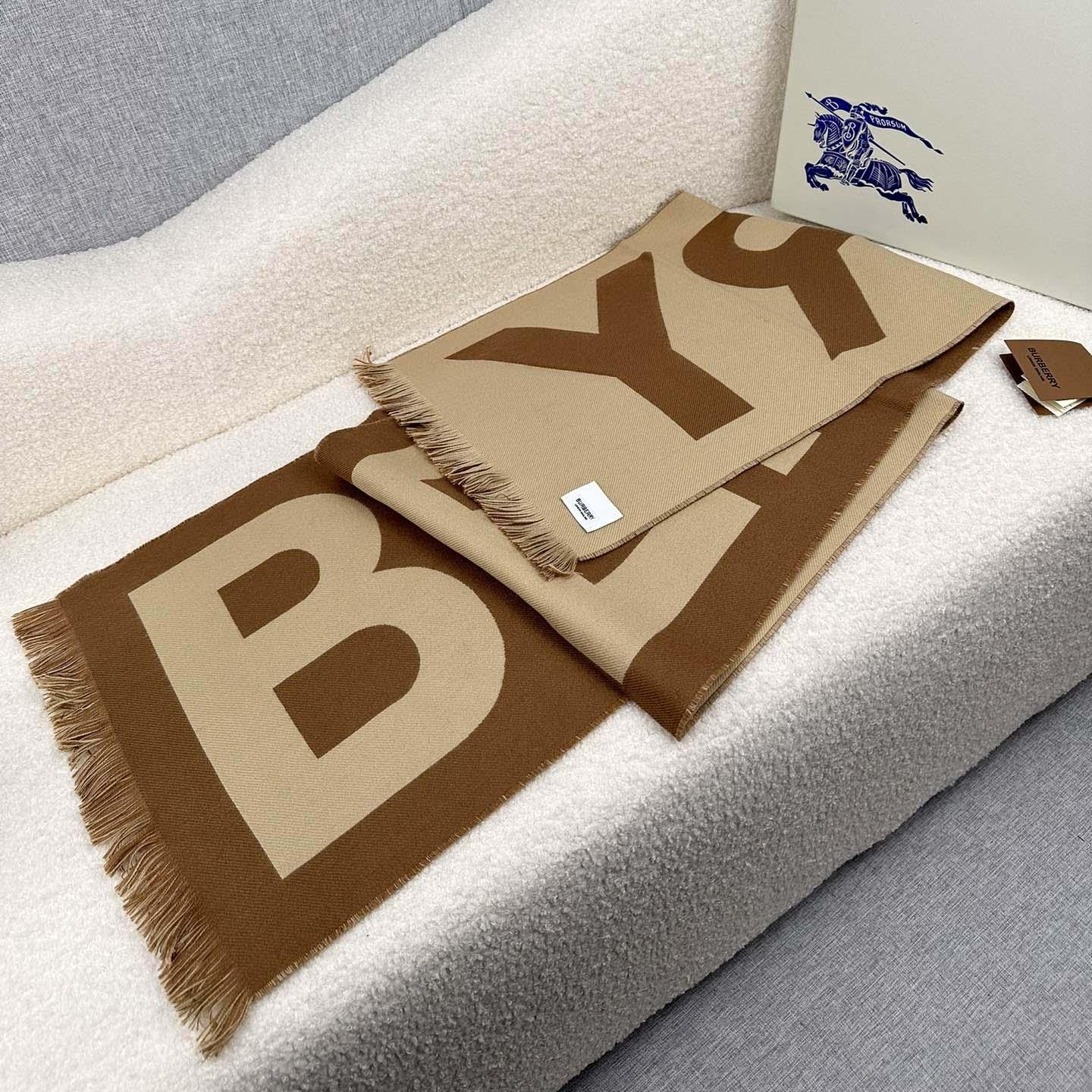 Burberry Logo Wool Jacquard Scarf - DopestKickz