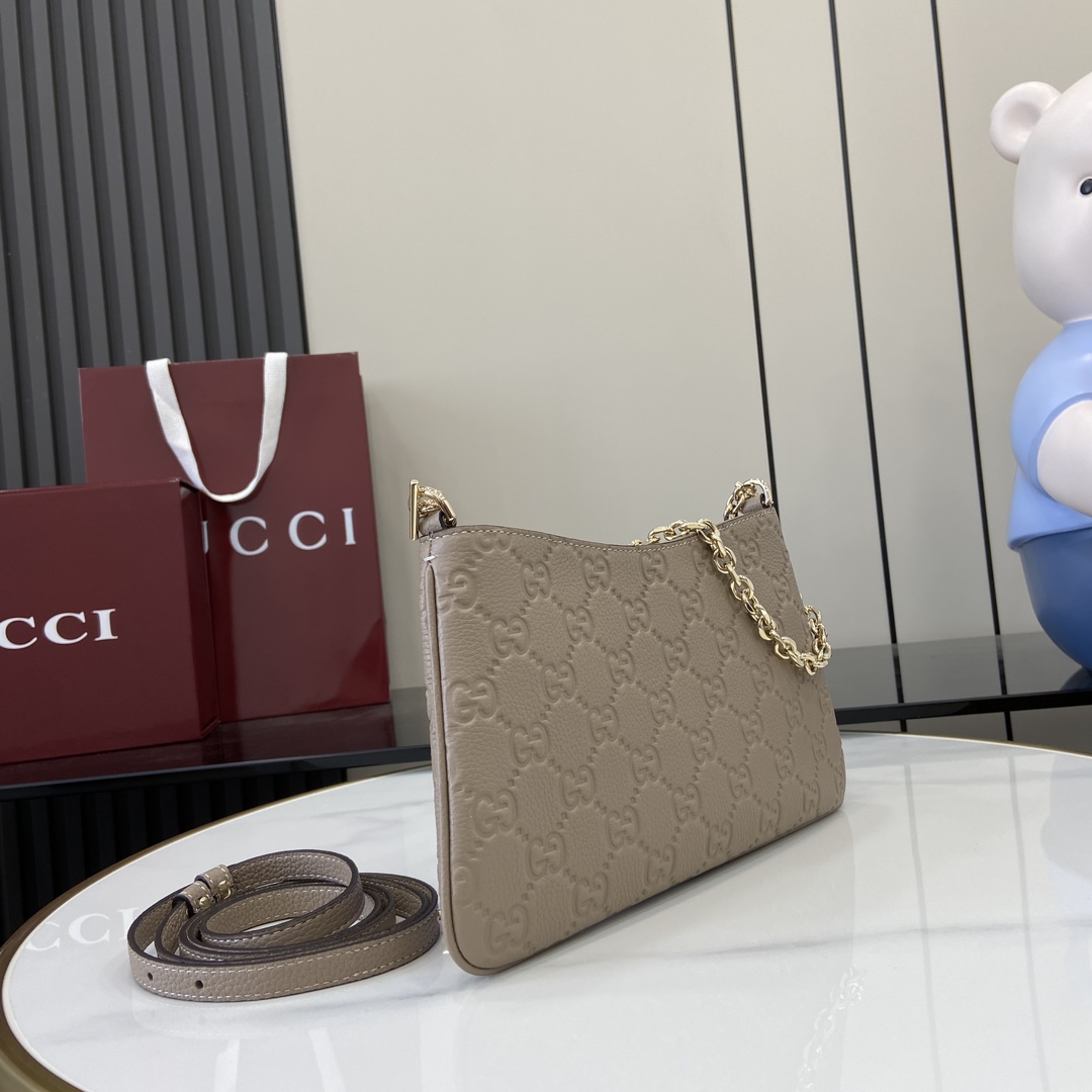 Gucci GG Emblem Medium Shoulder Bag - DopestKickz