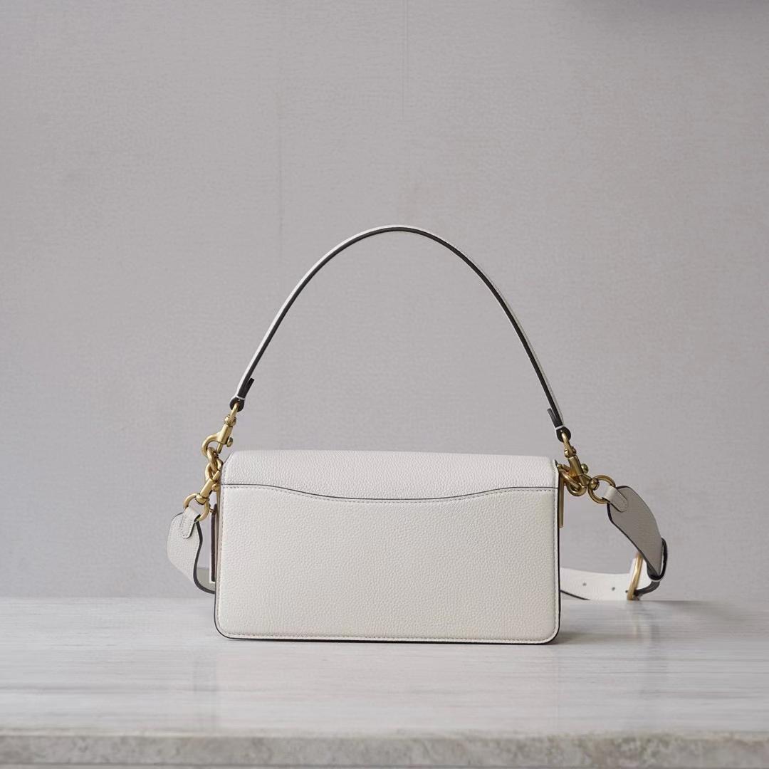 Coach Women's White Pebble Tabby Shoulder Bag （26*15*8cm） - DopestKickz