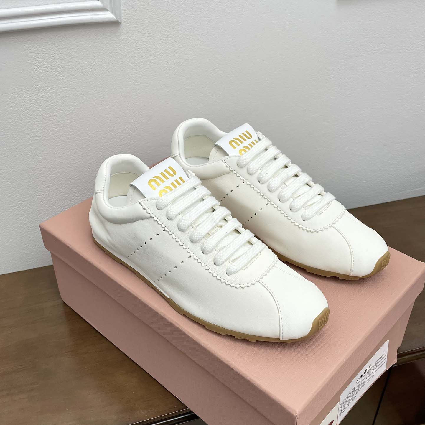 Miu Miu Plume Nappa Leather Sneakers - DopestKickz