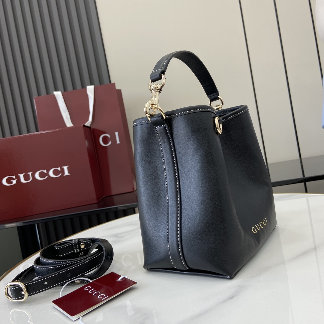 Gucci GG Emblem Mini Bucket Bag  - DopestKickz