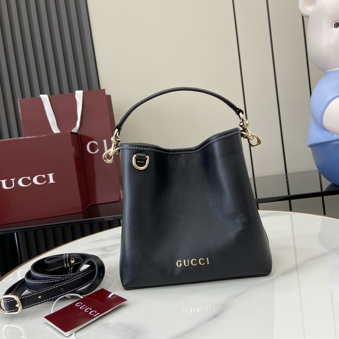 Gucci GG Emblem Mini Bucket Bag  - DopestKickz