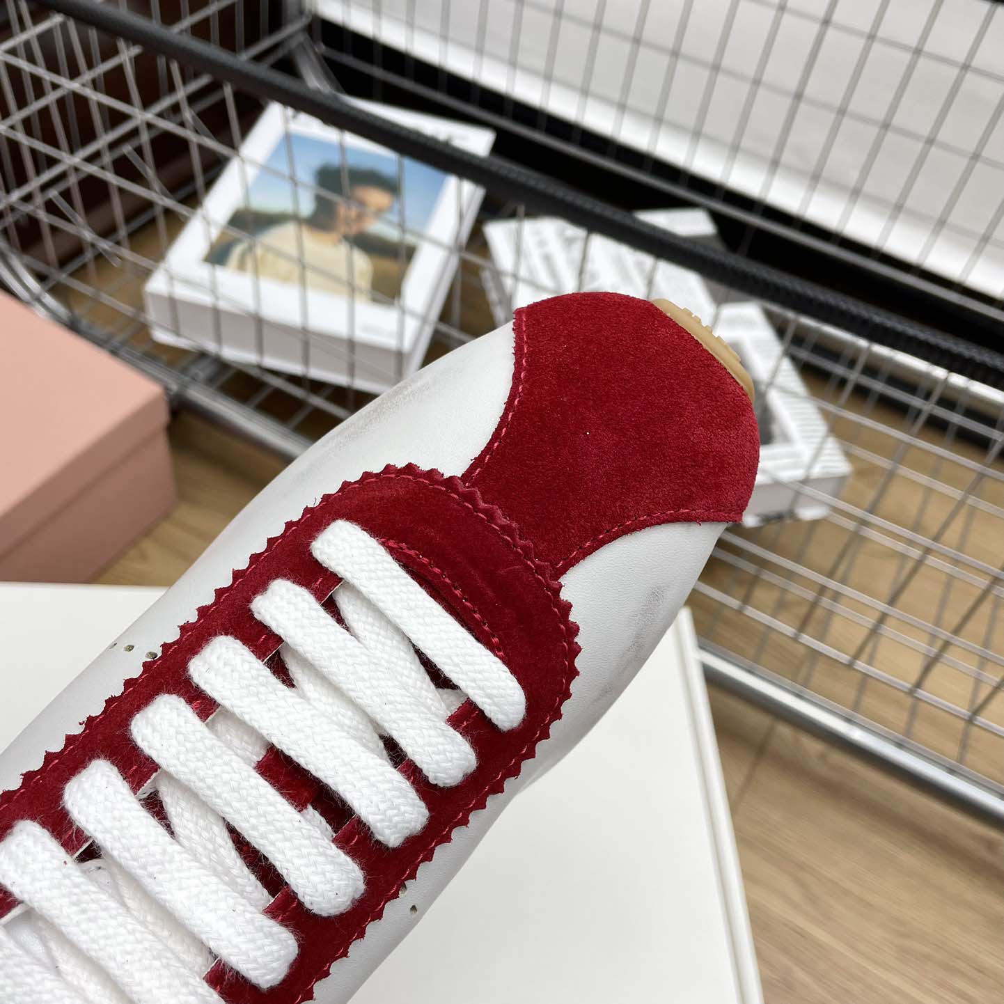 Miu Miu Plume Nappa Leather And Suede Sneakers - DopestKickz