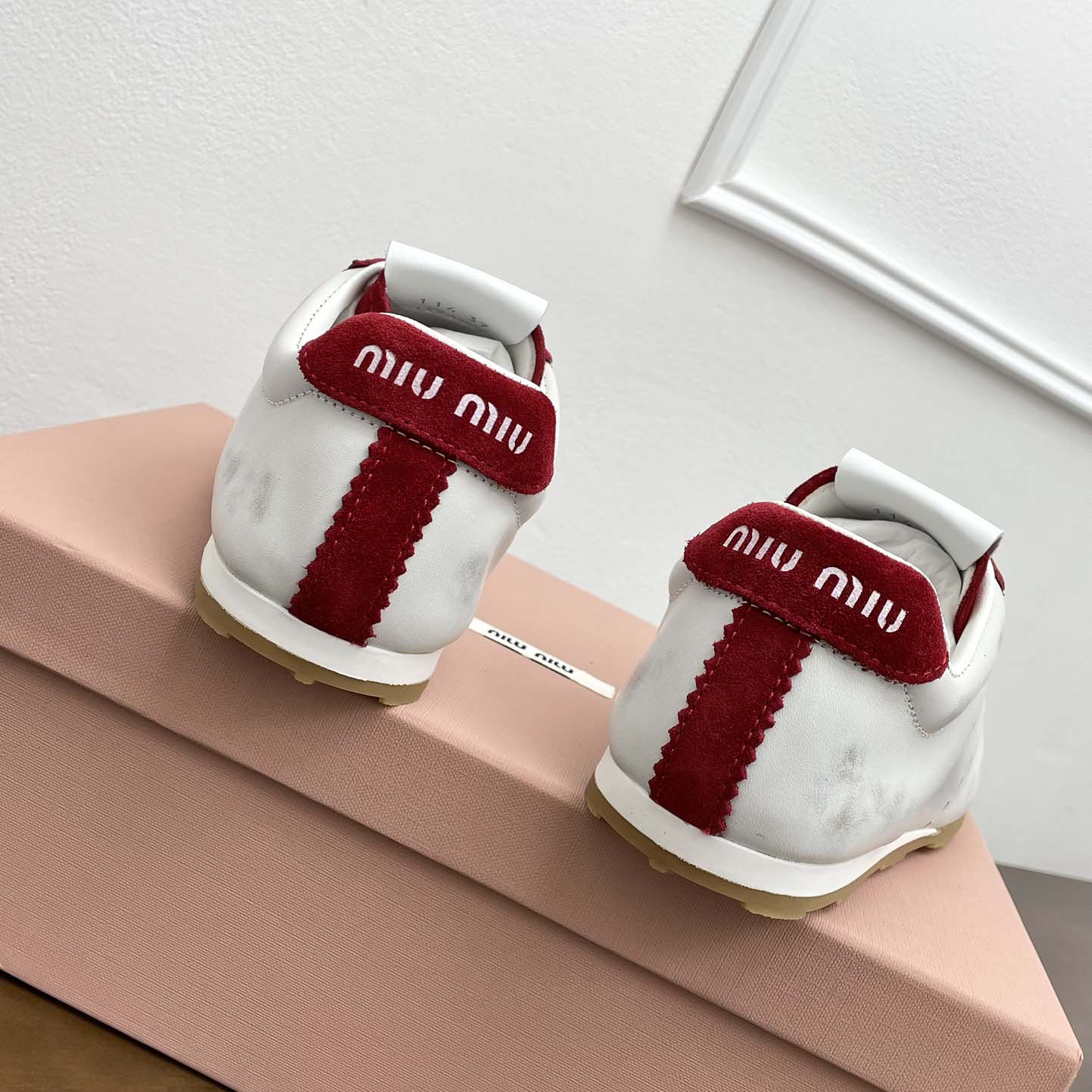 Miu Miu Plume Nappa Leather And Suede Sneakers - DopestKickz