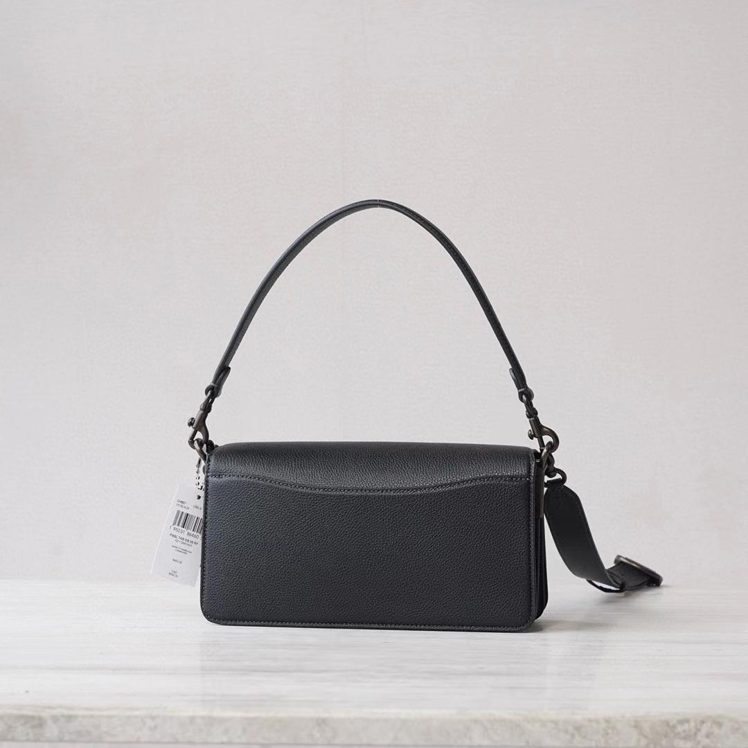 Coach Women's Black Pebble Tabby Shoulder Bag （26*15*8cm） - DopestKickz