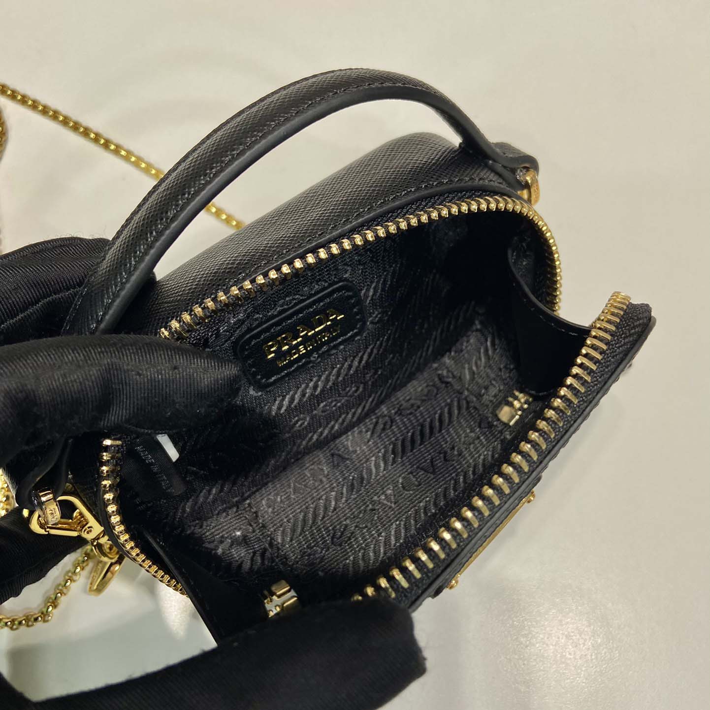 Prada Saffiano Leather Mini-pouch - DopestKickz