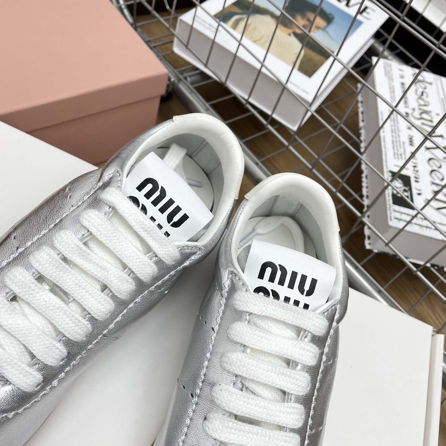 Miu Miu Plume Mordoré Calfskin Sneakers - DopestKickz