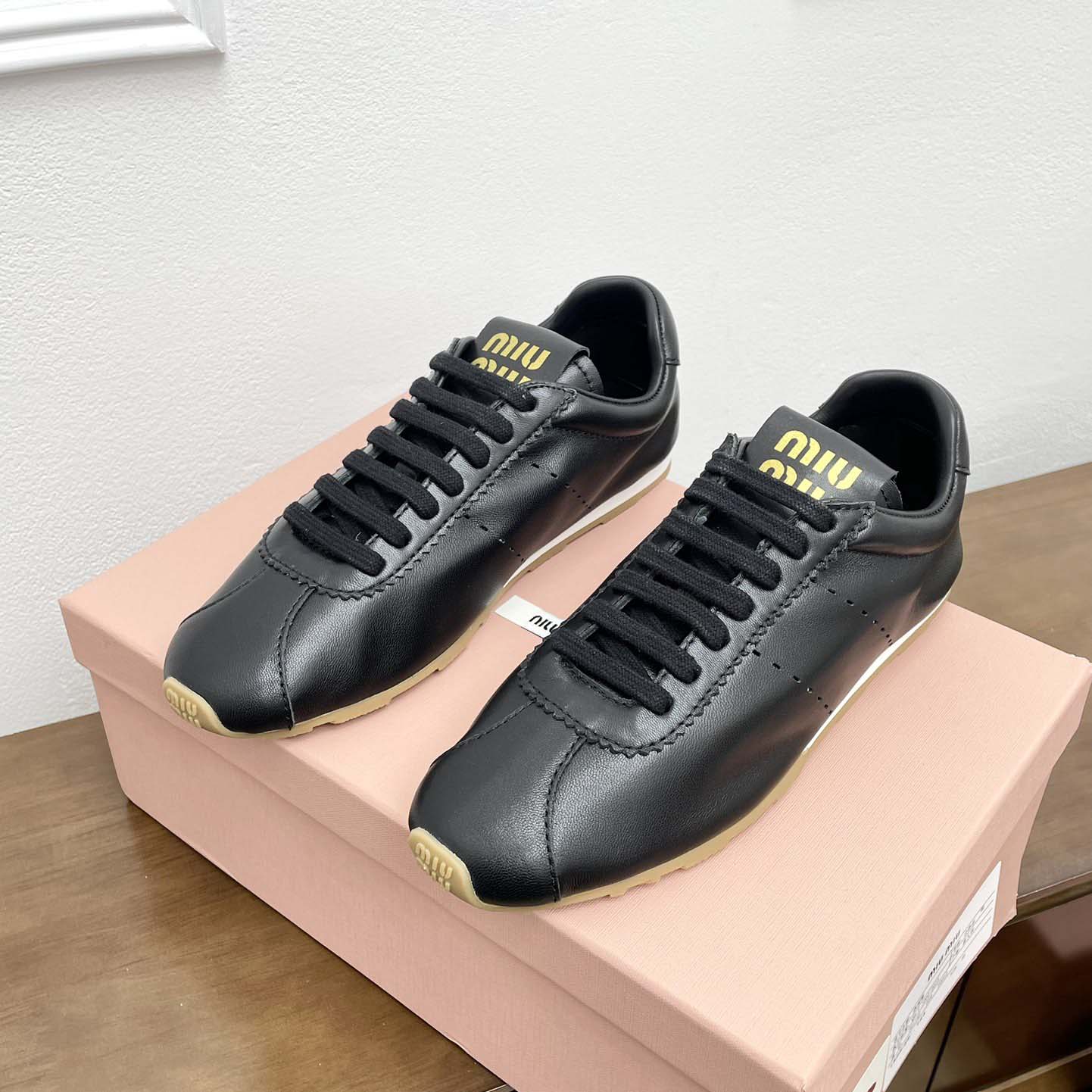 Miu Miu Plume Nappa Leather Sneakers - DopestKickz