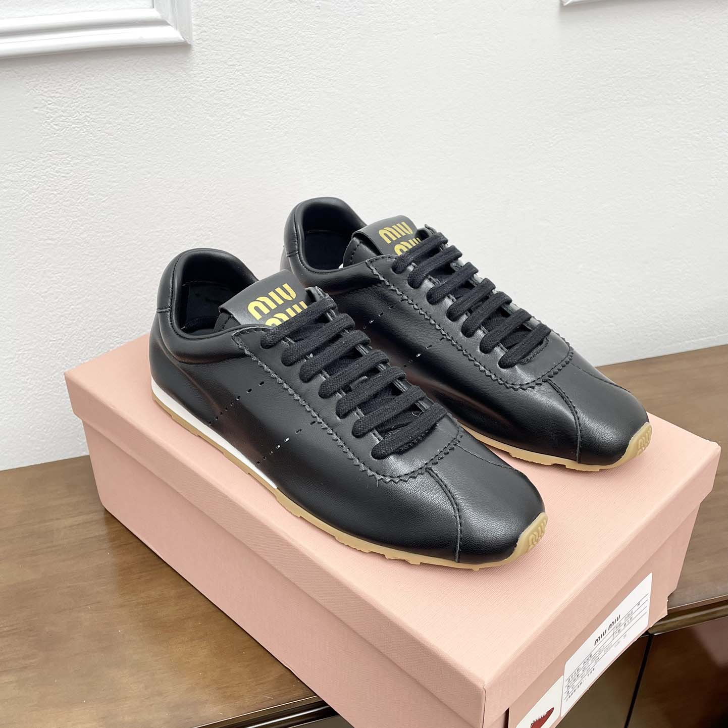 Miu Miu Plume Nappa Leather Sneakers - DopestKickz