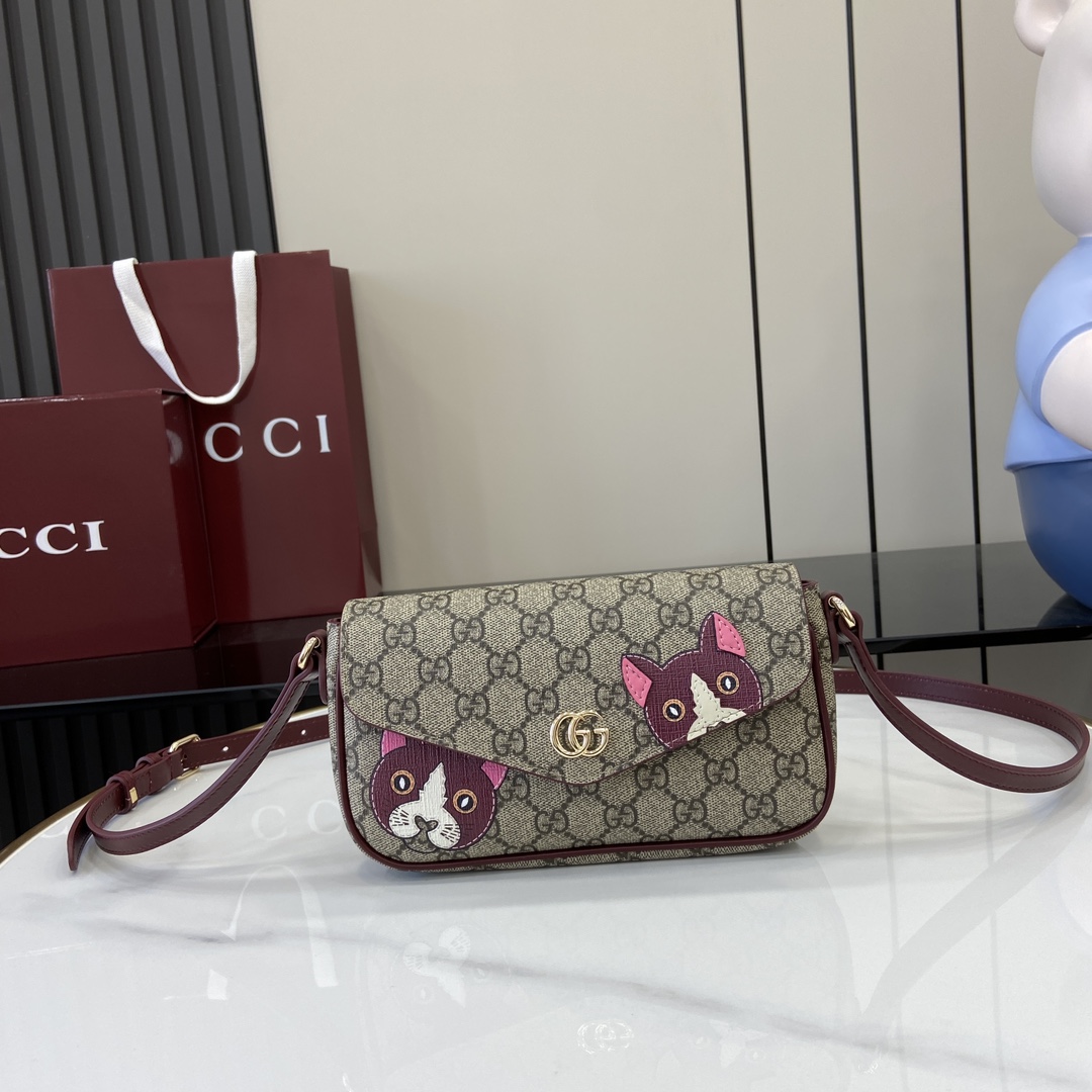 Gucci GG Mini Shoulder Bag With Cat Detail - DopestKickz