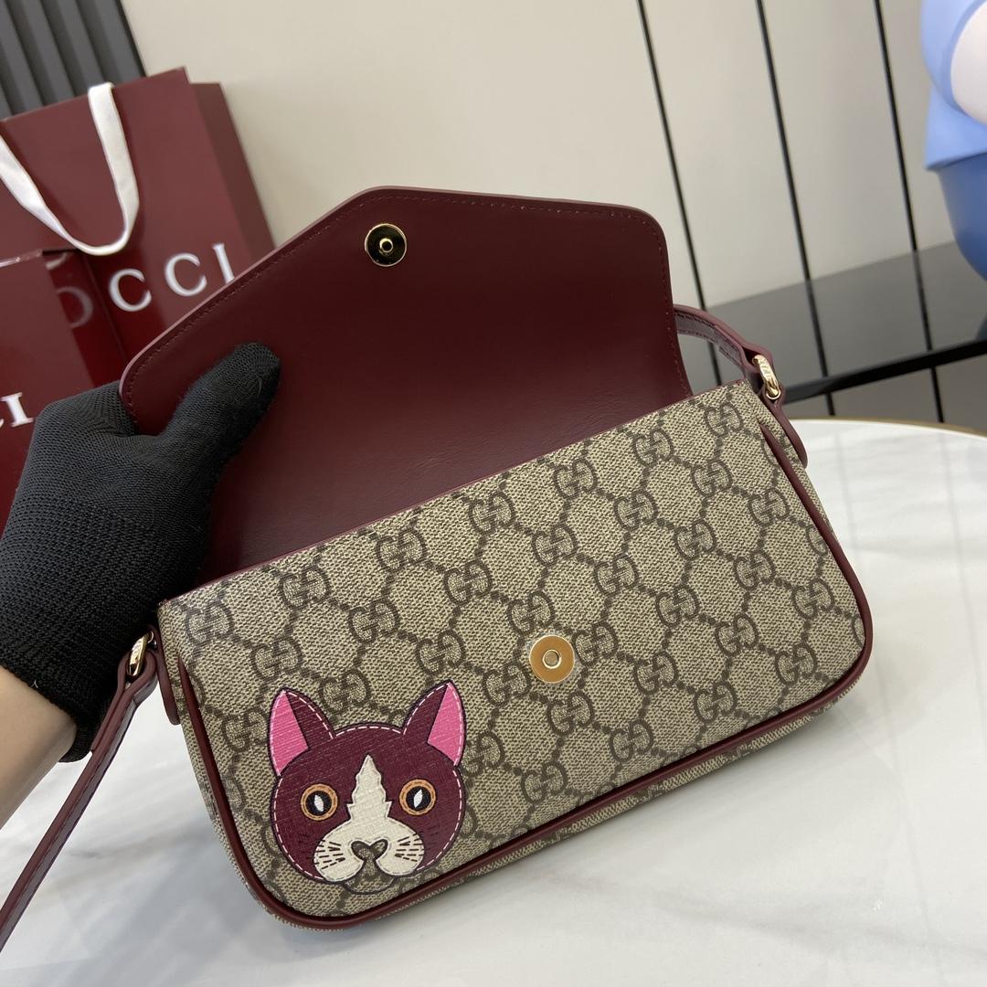 Gucci GG Mini Shoulder Bag With Cat Detail - DopestKickz